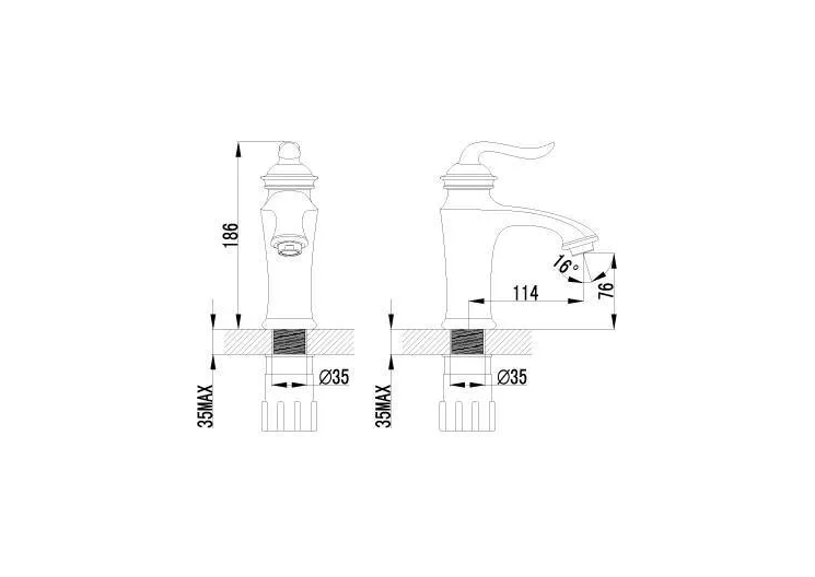 Смеситель Lemark Brava LM4706G для раковины, золото