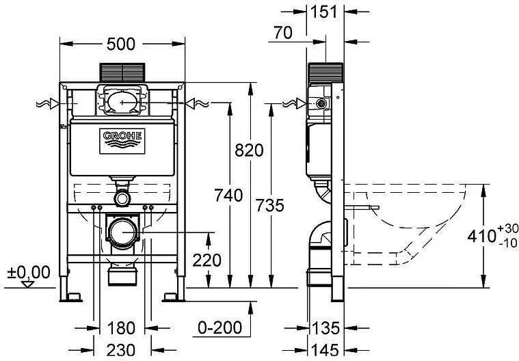Система инсталляции для унитазов Grohe Rapid SL 38526000