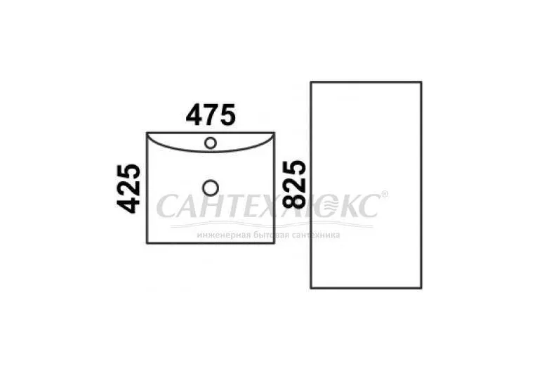 Раковина на пьедестале моноблок, 800-В143(7003), MELANA
