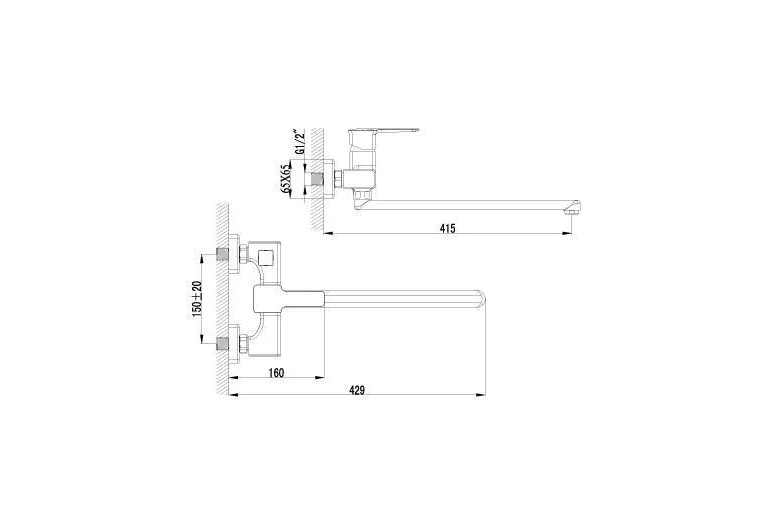 Смеситель Lemark Basis LM3617C для ванны с плоским изливом