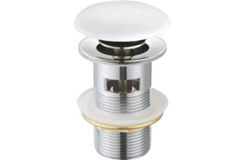 Донный клапан Cezares CZR-SAT7-Bi с системой &quot;клик-клак&quot;, с переливом, белая керамическая крышка