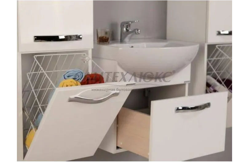 Тумба-умывальник "Ария 65" белая, 1340-1, 1A134001AA010, Акватон