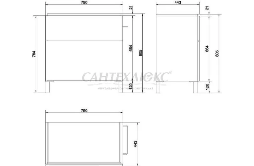 Тумба SMART под раковину для Como 80, белая, P-SU-SMA-CO80/Wh, Cersanit