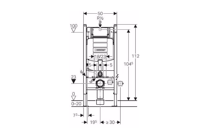 Инсталляция для подвесного унитаза Geberit duofix (3в1), 111.362.00.5, Geberit