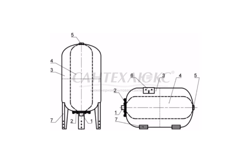 Гидроаккумулятор 200 л, (пластиковый фланец) водоснабжение 10бар, синий (t от -10 до +100), 7203, Джилекс