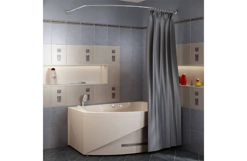 Карниз Chrome для шторки на ванну "Монти", RADOMIR