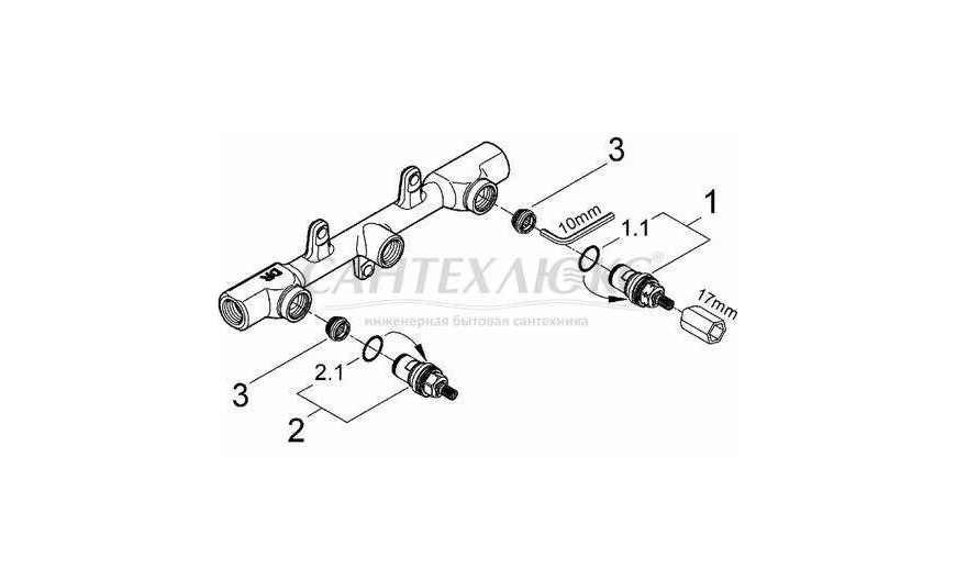 Двухвентильный смеситель для раковины 29025000, GROHE