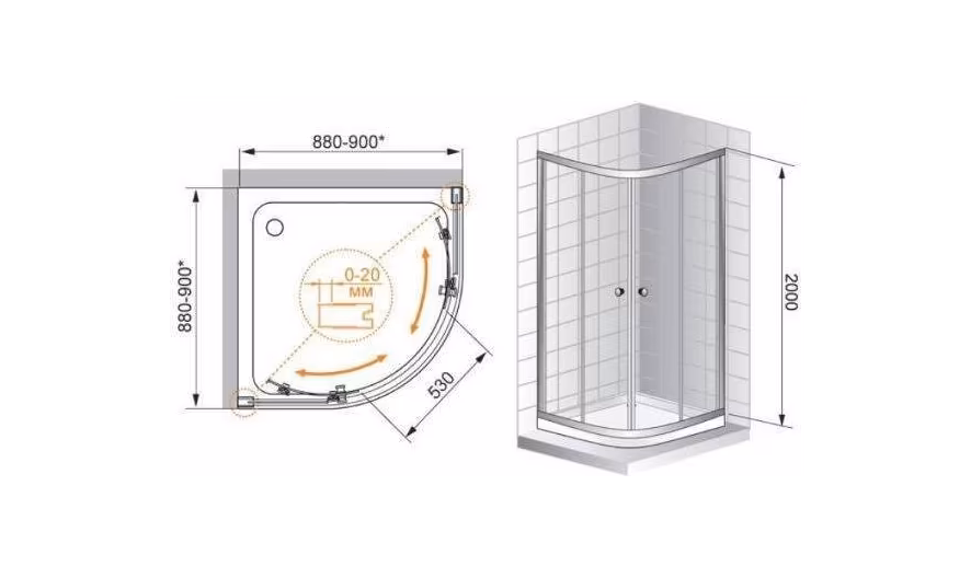 Душевой уголок CEZARES ANIMA ANIMA-R-2-100-C-Cr