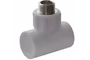 Тройник Политэк, 9500002512с, 25*1/2", комбинированный, внутренняя резьба, серый