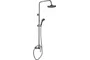 Душевая стойка Rossinka S35-45 со смесителем, с верхней лейкой "тропический дождь", ручная пятифункциональная лейка, хром